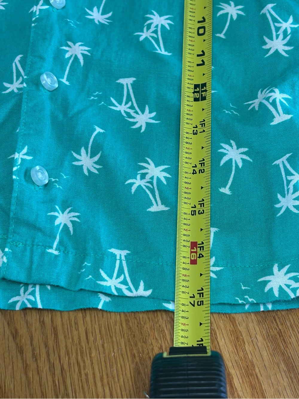 ❤️5 FOR $25❤️Wonder Nation Boys Tropical Button Up Shirt 5T Teal Green - Picture 7 of 8